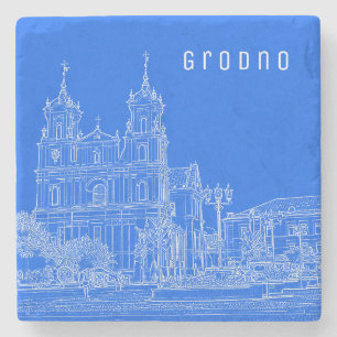 Grodno Belarus Architecture City View Cathedral Stone Coaster