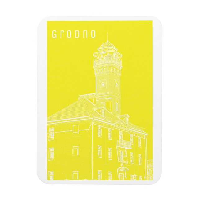 Grodno Belarus Architecture City View Water Tower Magnet (Vertical)