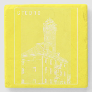 Grodno Belarus Architecture City View Water Tower Stone Coaster