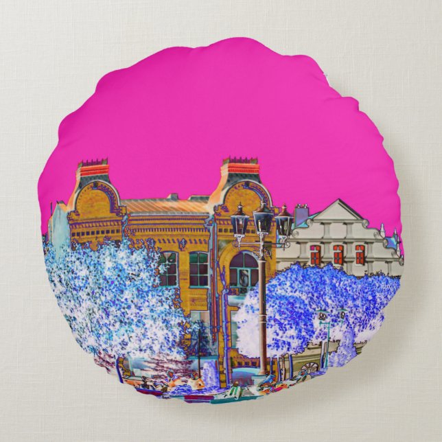Grodno Belarus Architecture Round Cushion (Back)