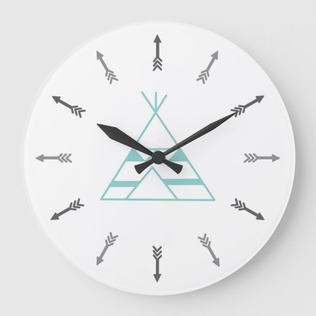 Groene Tipi Large Clock (Front)