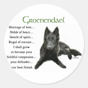 Groenendael Belgian Sheepdog Gifts Classic Round Sticker