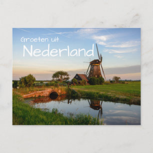 Groeten uit Nederland windmill postcard