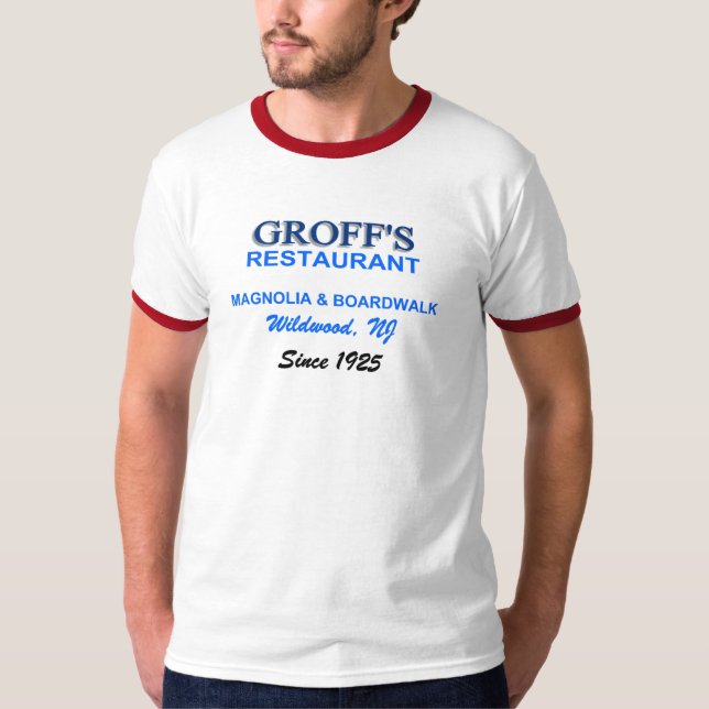 Groff's Restaurant Red Ringer T-Shirt Blue (Front)