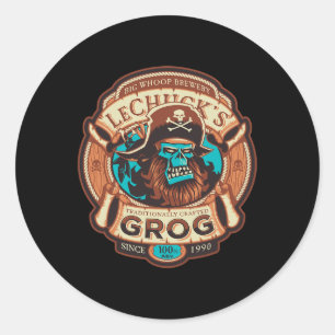 Grog - Craftt Beer - Monkey Islands 1 Classic Round Sticker