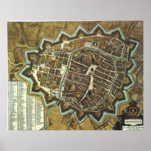 Groningen 1652 Map Poster