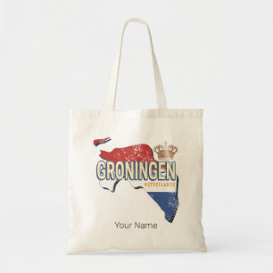 Groningen Netherlands Retro Map Dutch Vintage Tote Bag