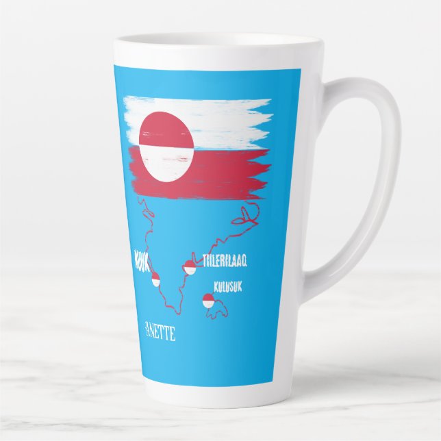 Grönland nuuk vintage Flagge  Latte Mug (Right)