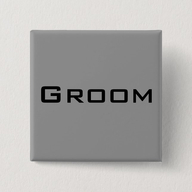 Groom 15 Cm Square Badge (Front)