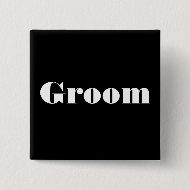 Groom 15 Cm Square Badge (Front)