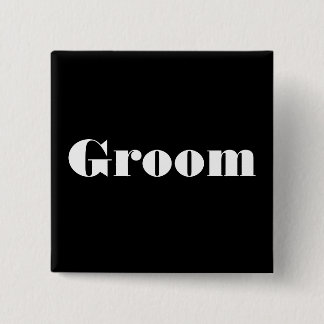 Groom 15 Cm Square Badge