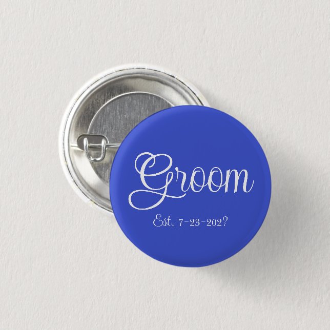 Groom 3 Cm Round Badge (Front & Back)