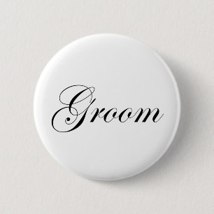 Groom 6 Cm Round Badge