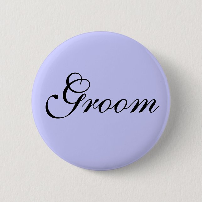 Groom 6 Cm Round Badge (Front)