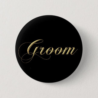 Groom 6 Cm Round Badge
