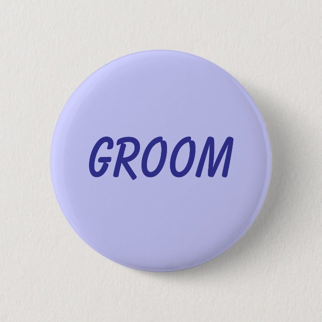 Groom 6 Cm Round Badge (Front)