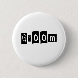 Groom 6 Cm Round Badge
