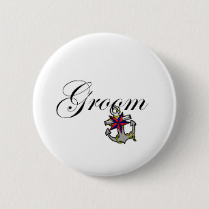 Groom Anchor 6 Cm Round Badge