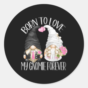 Groom And Bride Gnomes For Wedding Couple Bachelor Classic Round Sticker