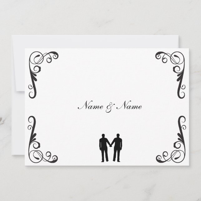 Groom and Groom Gay Wedding Invitation (Front)