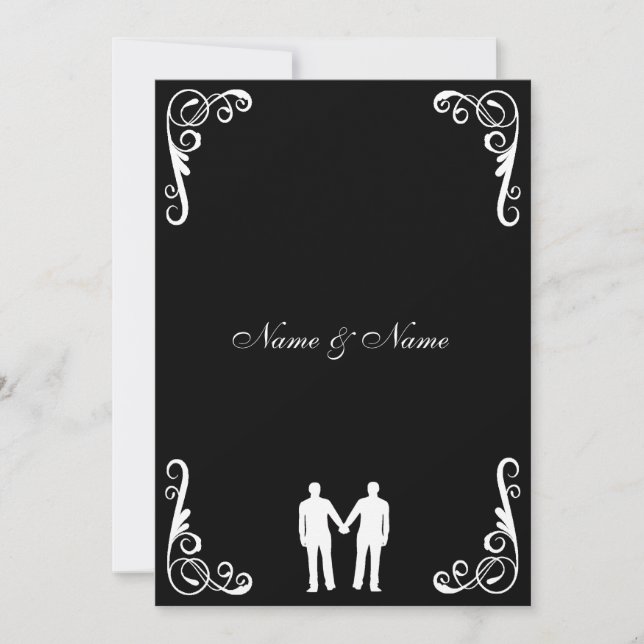 Groom and Groom Gay Wedding Invite (Front)