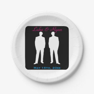 Groom and Groom Gay Wedding Paper Plate