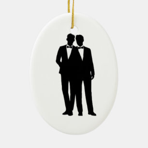 Groom and Groom Wedding Ceramic Tree Decoration