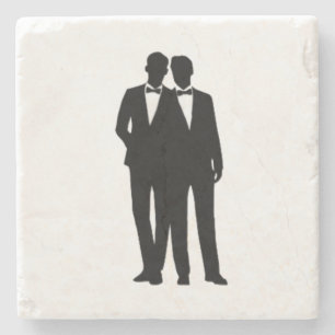Groom and Groom Wedding Stone Coaster