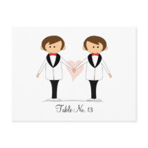 Groom and Groom Wedding Table Cards