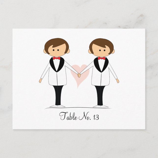 Groom and Groom Wedding Table Cards (Front)