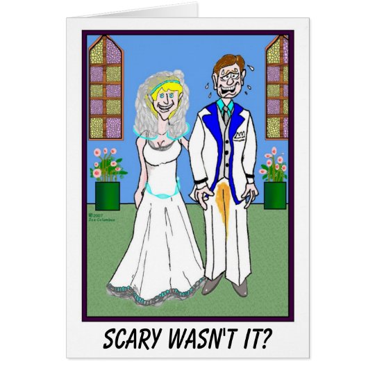 GROOM AND PEED PANTS wedding card
