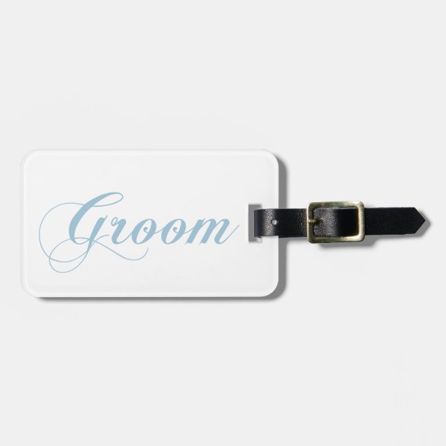 Groom Aquamarine Luggage Tag (Front Horizontal)