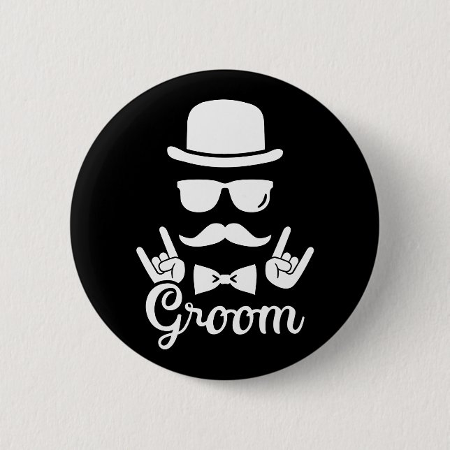 Groom bachelor party 6 cm round badge (Front)