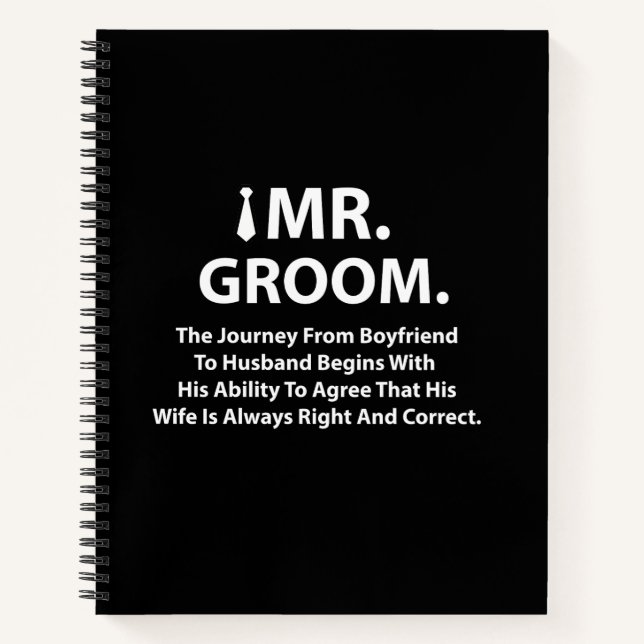 Groom Bachelor Party Gifts Notebook (Front)