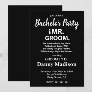 Groom Bachelor Party Invitation