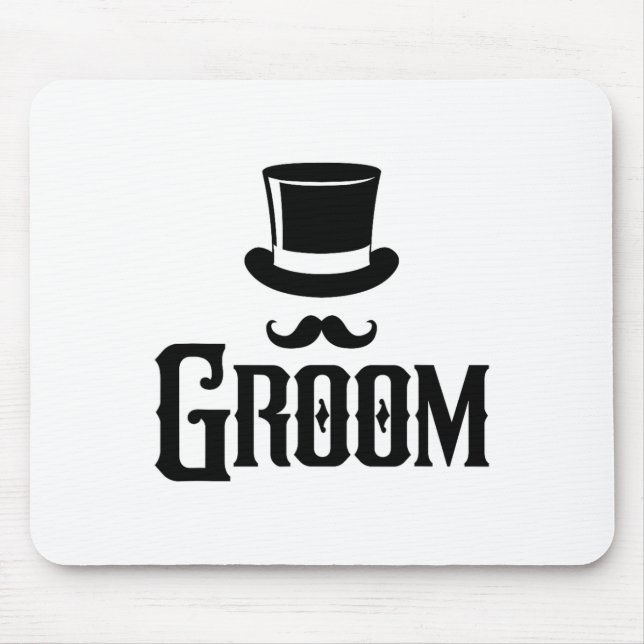 Groom Bachelor Party Top Hat Wedding Funny Matchin Mouse Mat (Front)