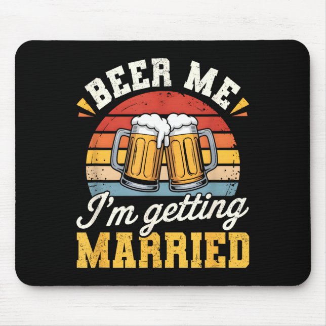 Groom Bachelor Party Wedding Funny Getting Married Mouse Mat (Front)