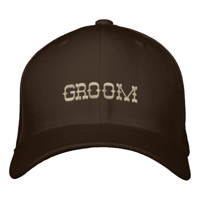 Groom baseball cap in chocolate brown (Front)
