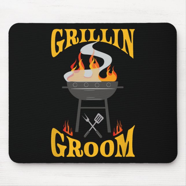 Groom Bbq Grill Smoker And Barbecue Chef  Mouse Mat (Front)