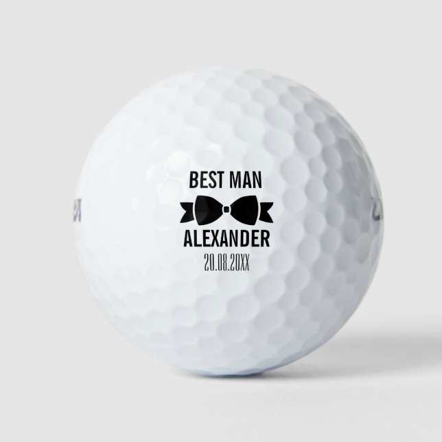 Groom Best Man Wedding Party Favour Keepsake Golf Balls (Front)