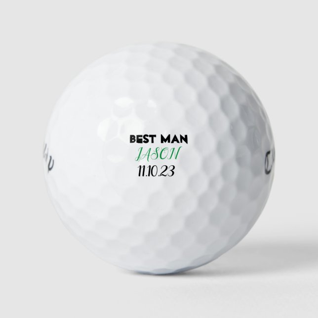 Groom Best Man Wedding Party Gift Golf Balls (Front)