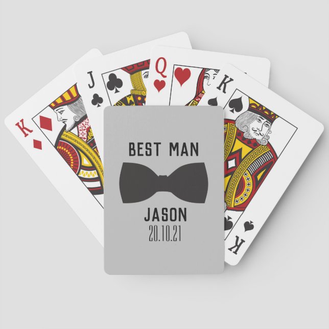 Groom Best Man Wedding Party Gift Playing Cards (Back)
