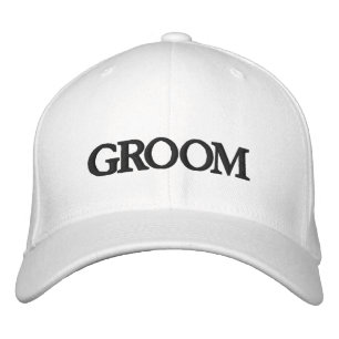 Groom black and  elegant chic wedding embroidered hat