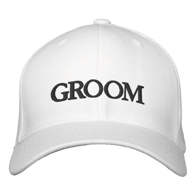 Groom black and  elegant chic wedding embroidered hat (Front)