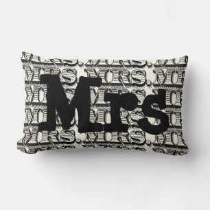 Groom Black and Ivory Mr Typography Pattern Lumbar Cushion