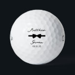 Groom Black Bow Tie Golf Balls<br><div class="desc">These golf balls are a great favour for the groom in your wedding. They feature a black bow tie with the groom's name above it in a modern script font and the word Groom along with the wedding date below. They'd be great for a bachelor party or weekend. The job...</div>
