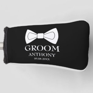 Groom Black Elegant Modern Wedding Golf Head Cover