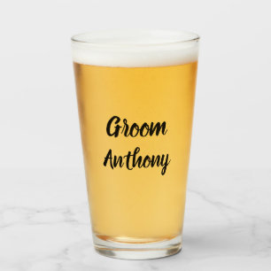 Groom Black Elegant Stylish Gifts Wedding Glass