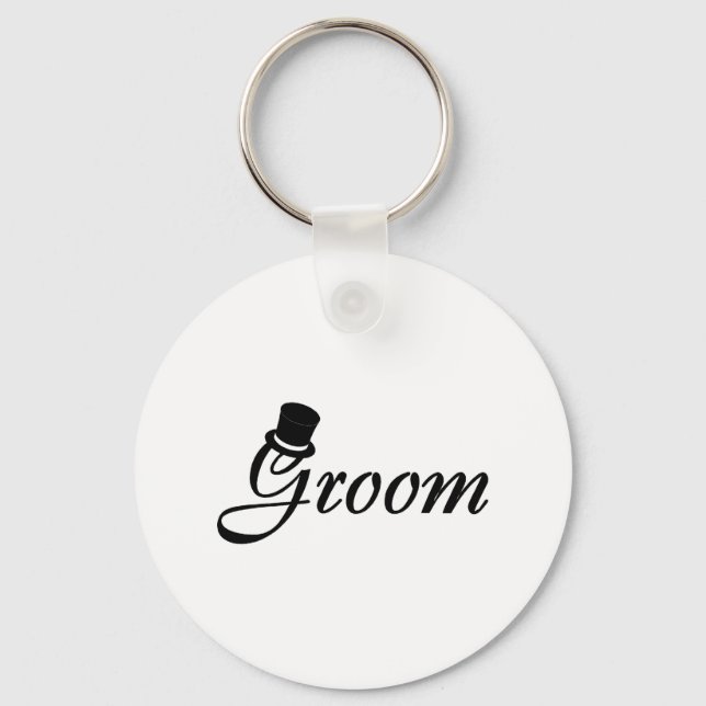 Groom (Blk Top Hat) Key Ring (Front)