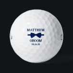 Groom Blue Bow Tie Golf Balls<br><div class="desc">These golf balls are a great favour for the groom in your wedding. They feature a blue bow tie with the groom's name above it in a modern CAP font and the word Groom along with the wedding date below. They'd be great for a bachelor party or weekend. The job...</div>